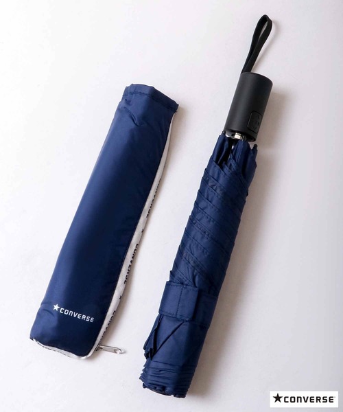 CONVERSE（コンバース）の「CONVERSE 自動開閉折りたたみ傘（折りたたみ傘・レディース・ブラック/ネイビー/グレー・55）」の13枚目の写真