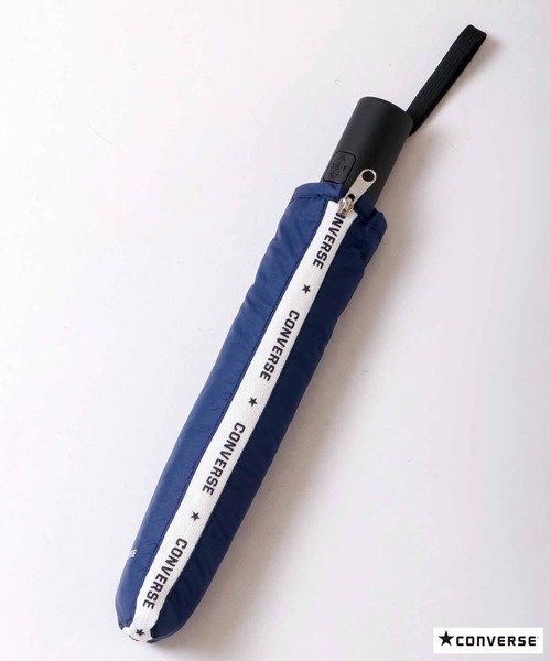 CONVERSE（コンバース）の「CONVERSE 自動開閉折りたたみ傘（折りたたみ傘・レディース・ブラック/ネイビー/グレー・55）」の5枚目の写真