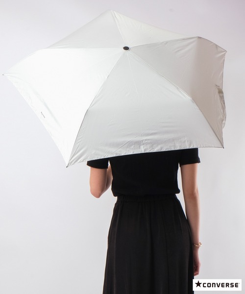 CONVERSE（コンバース）の「CONVERSE 自動開閉折りたたみ傘（折りたたみ傘・レディース・ブラック/ネイビー/グレー・55）」の16枚目の写真