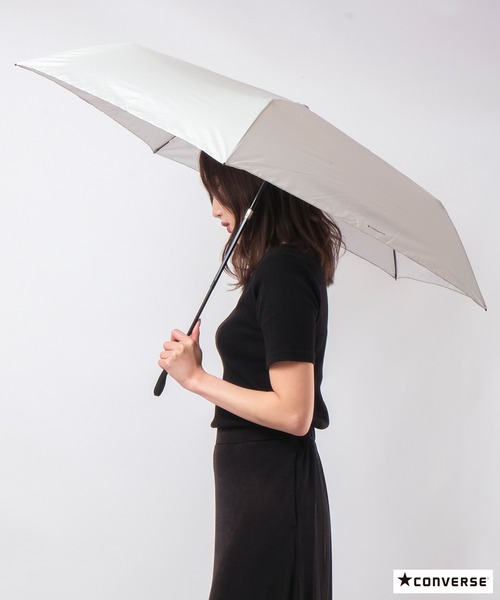 CONVERSE（コンバース）の「CONVERSE 自動開閉折りたたみ傘（折りたたみ傘・レディース・ブラック/ネイビー/グレー・55）」の17枚目の写真