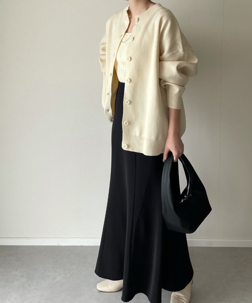 y/m by misato(イムバイミサト)の「ビッグニットカーデ(ニット/セーター・レディース・ブラック/イエロー/アイボリー・FREE)」の20枚目の写真