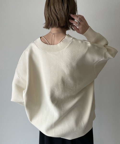 y/m by misato(イムバイミサト)の「ビッグニットカーデ(ニット/セーター・レディース・ブラック/イエロー/アイボリー・FREE)」の15枚目の写真