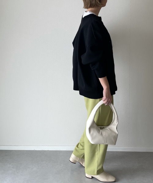 y/m by misato(イムバイミサト)の「ビッグニットカーデ(ニット/セーター・レディース・ブラック/イエロー/アイボリー・FREE)」の16枚目の写真