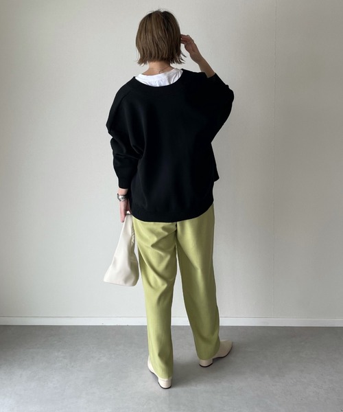 y/m by misato(イムバイミサト)の「ビッグニットカーデ(ニット/セーター・レディース・ブラック/イエロー/アイボリー・FREE)」の8枚目の写真