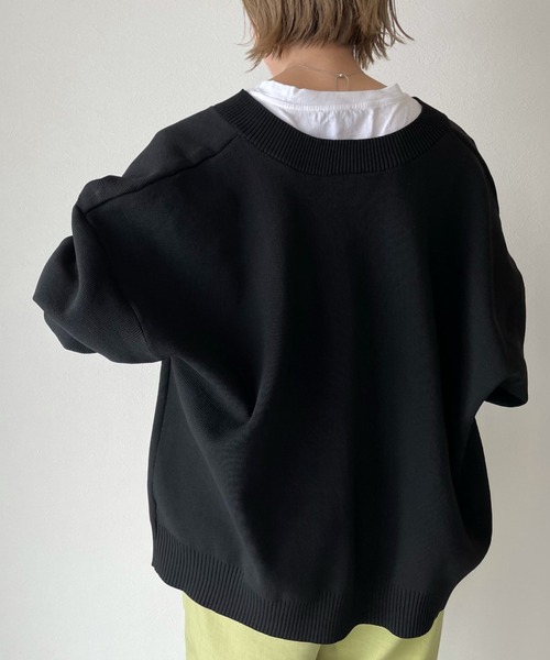 y/m by misato(イムバイミサト)の「ビッグニットカーデ(ニット/セーター・レディース・ブラック/イエロー/アイボリー・FREE)」の11枚目の写真