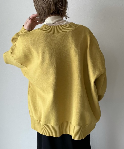 y/m by misato(イムバイミサト)の「ビッグニットカーデ(ニット/セーター・レディース・ブラック/イエロー/アイボリー・FREE)」の14枚目の写真