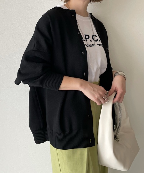 y/m by misato(イムバイミサト)の「ビッグニットカーデ(ニット/セーター・レディース・ブラック/イエロー/アイボリー・FREE)」の21枚目の写真