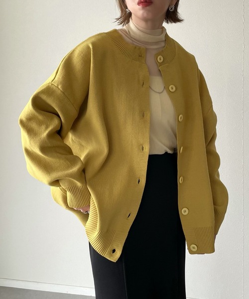 y/m by misato(イムバイミサト)の「ビッグニットカーデ(ニット/セーター・レディース・ブラック/イエロー/アイボリー・FREE)」の19枚目の写真