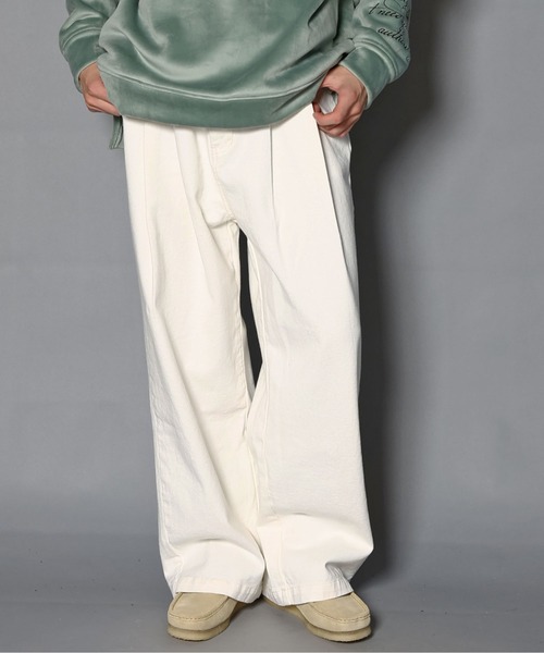 JACKROSE（ジャックローズ）の「JEツイルツータックワイドパンツ（その他パンツ・メンズ・ホワイト/ブラック・L/M）」の2枚目の写真