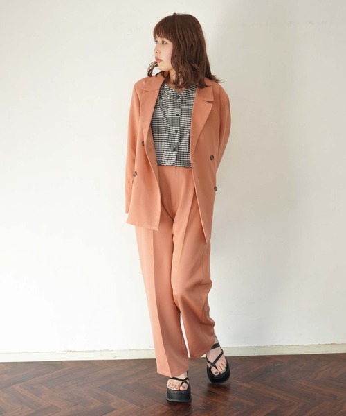 archives（アルシーヴ）の「ダブルジャケット（テーラードジャケット・レディース・オレンジ/アイボリー/グリーン系その他/ピンクベージュ・MEDIUM）」の9枚目の写真
