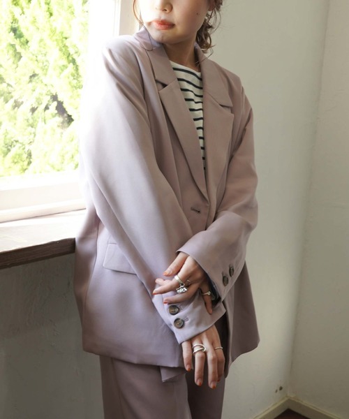 archives（アルシーヴ）の「ダブルジャケット（テーラードジャケット・レディース・オレンジ/アイボリー/グリーン系その他/ピンクベージュ・MEDIUM）」の17枚目の写真