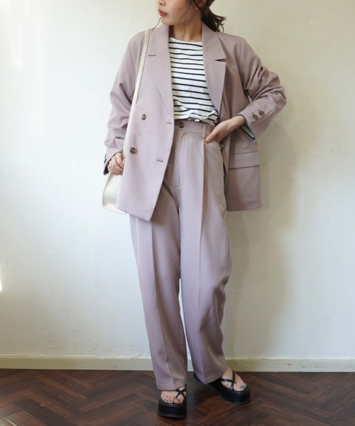 archives（アルシーヴ）の「ダブルジャケット（テーラードジャケット・レディース・オレンジ/アイボリー/グリーン系その他/ピンクベージュ・MEDIUM）」の20枚目の写真