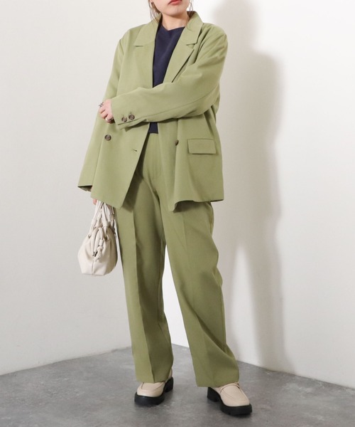 archives（アルシーヴ）の「ダブルジャケット（テーラードジャケット・レディース・オレンジ/アイボリー/グリーン系その他/ピンクベージュ・MEDIUM）」の10枚目の写真