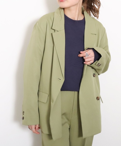 archives（アルシーヴ）の「ダブルジャケット（テーラードジャケット・レディース・オレンジ/アイボリー/グリーン系その他/ピンクベージュ・MEDIUM）」の22枚目の写真