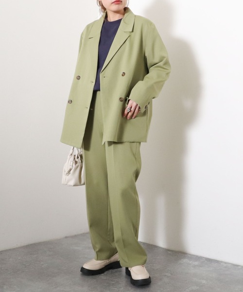 archives（アルシーヴ）の「ダブルジャケット（テーラードジャケット・レディース・オレンジ/アイボリー/グリーン系その他/ピンクベージュ・MEDIUM）」の13枚目の写真