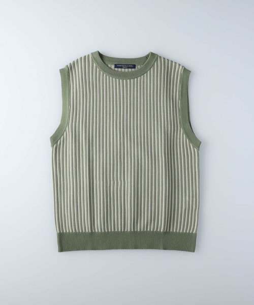 HONEYSUCKLE ROSE(ハニーサックルローズ)の「【HONEYSUCKLE ROSE】ストライプベスト(ベスト・レディース・ベージュ/グリーン・L/M)」の6枚目の写真