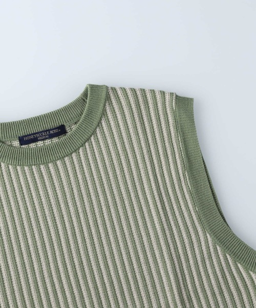 HONEYSUCKLE ROSE(ハニーサックルローズ)の「【HONEYSUCKLE ROSE】ストライプベスト(ベスト・レディース・ベージュ/グリーン・L/M)」の17枚目の写真