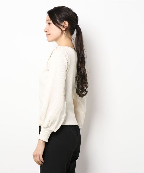 archives（アルシーヴ）の「デザインスリーブリブＴＯＰＳ（Tシャツ/カットソー・レディース・パープル/オフホワイト/グレー/イエロー・MEDIUM）」の22枚目の写真