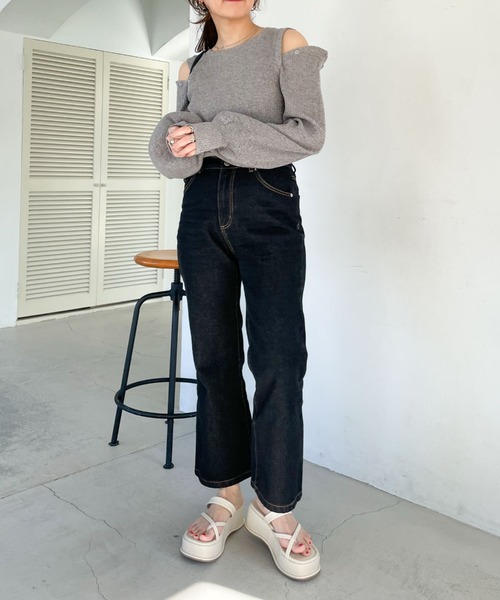 archives（アルシーヴ）の「デザインスリーブリブＴＯＰＳ（Tシャツ/カットソー・レディース・パープル/オフホワイト/グレー/イエロー・MEDIUM）」の18枚目の写真