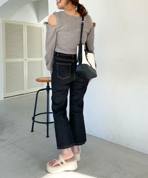 archives（アルシーヴ）の「デザインスリーブリブＴＯＰＳ（Tシャツ/カットソー・レディース・パープル/オフホワイト/グレー/イエロー・MEDIUM）」の19枚目の写真