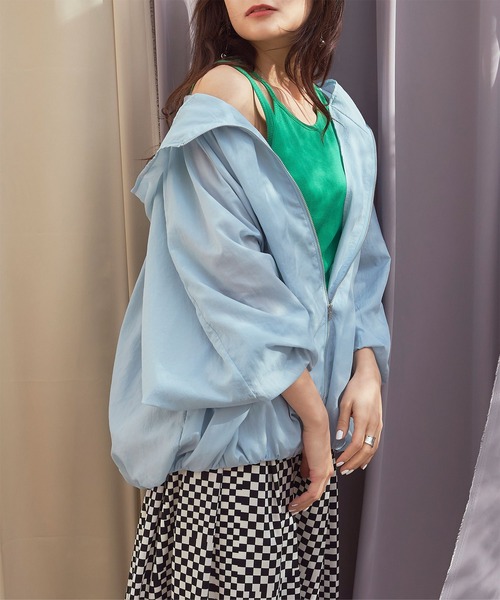 titivate（ティティベイト）の「ｷﾞｬｻﾞｰﾌｰﾃﾞｯﾄﾌﾞﾙｿﾞﾝ（ブルゾン・レディース・カーキ/ブラック/ライトブルー/キャメル・S/M）」の4枚目の写真