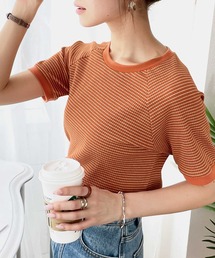 classicalelf | 大人可愛いカジュアル。綿100%、ラグラン細ボーダーリンガーTシャツ(Tシャツ/カットソー)