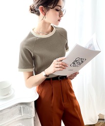 classicalelf | お洒落の王道。綿100%、ラグラン細ボーダーリンガーTシャツ(Tシャツ/カットソー)