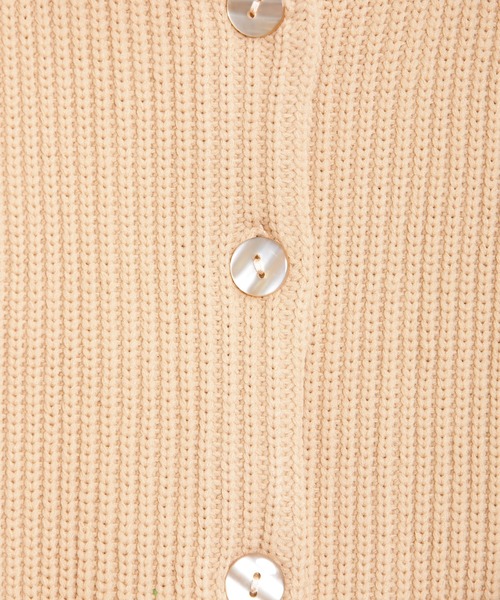 AS KNOW AS PINKY（アズノゥアズピンキー）の「セーラーカラーライトカーディガン（カーディガン/ボレロ・レディース・ピンクベージュ/ライトグリーン/オフホワイト/パープル・FREE）」の7枚目の写真