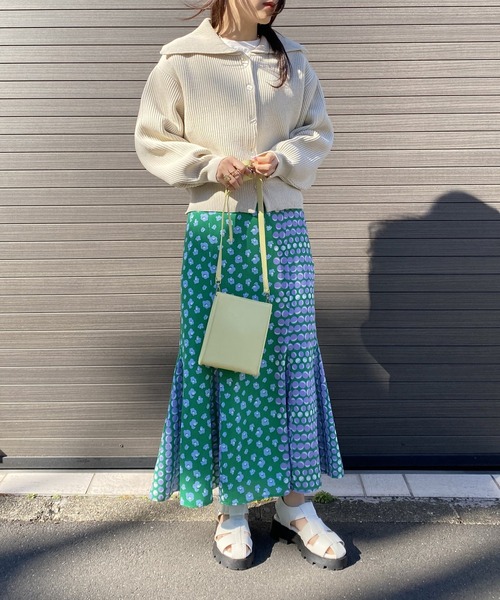 AS KNOW AS PINKY（アズノゥアズピンキー）の「セーラーカラーライトカーディガン（カーディガン/ボレロ・レディース・ピンクベージュ/ライトグリーン/オフホワイト/パープル・FREE）」の16枚目の写真