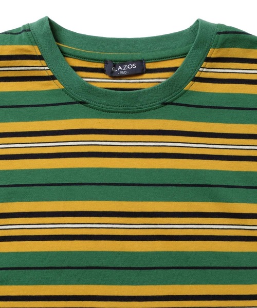 GLAZOS(グラソス)の「天竺・ドロップショルダーマルチボーダー長袖Tシャツ(Tシャツ/カットソー・キッズ・イエロー/キナリ/グリーン・130cm/170cm/150cm/140cm/160cm)」の11枚目の写真