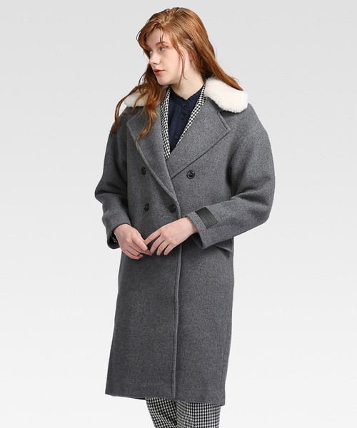 TOMMY HILFIGER(トミーヒルフィガー)の「ウールブレンドダブルブレストコート(チェスターコート・レディース・グレー・34inch/36inch)」の2枚目の写真