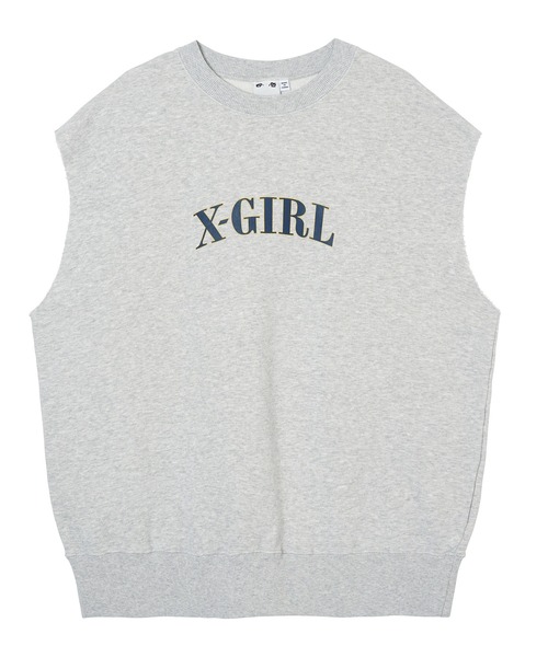 X-girl（エックスガール）の「CUT OFF SWEAT TANK TOP（タンクトップ・レディース・アッシュ/バーガンディー/チャコール・M/S）」の9枚目の写真