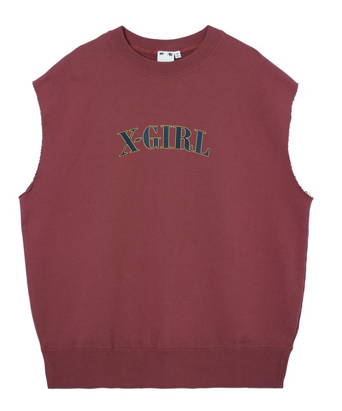 X-girl（エックスガール）の「CUT OFF SWEAT TANK TOP（タンクトップ・レディース・アッシュ/バーガンディー/チャコール・M/S）」の10枚目の写真