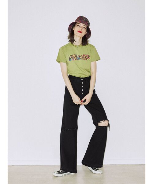 jouetie（ジュエティ）の「マーブルロゴフィット Tシャツ（Tシャツ/カットソー・レディース・ブラック/グリーン/アイボリー・MEDIUM）」の21枚目の写真