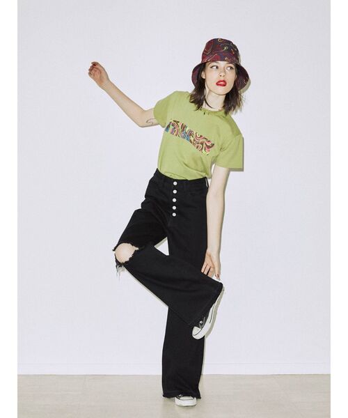 jouetie（ジュエティ）の「マーブルロゴフィット Tシャツ（Tシャツ/カットソー・レディース・ブラック/グリーン/アイボリー・MEDIUM）」の22枚目の写真