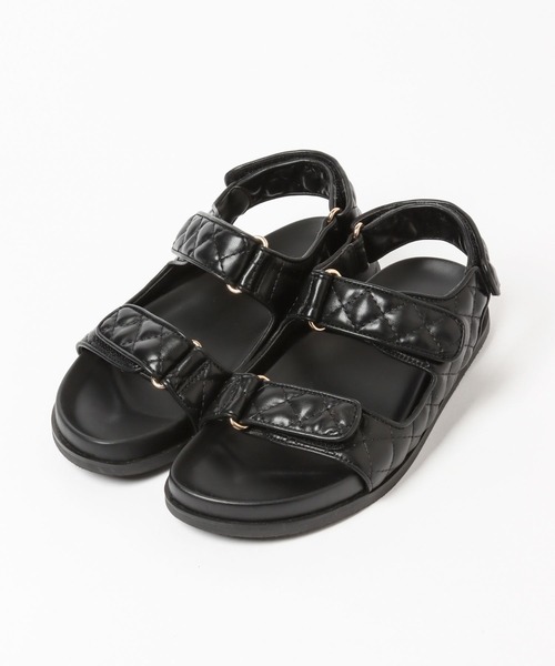 A part by(アパートバイ)の「キルティングフラットサンダル 273197(サンダル・レディース・ブラック/ベージュ・MEDIUM/LARGE)」の6枚目の写真