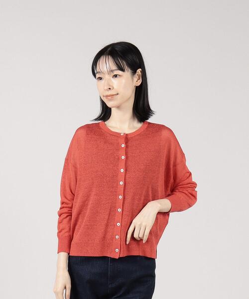 To b. by agnes b.(トゥービーバイアニエスベー)の「WR27 PULLOVER ニューシアーニットカーディガン(カーディガン/ボレロ・レディース・レッド・FREE)」の2枚目の写真