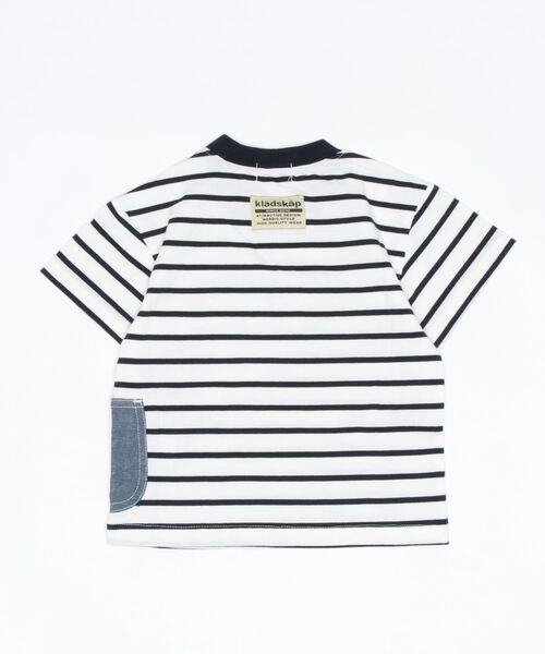 kladskap（クレードスコープ）の「恐竜刺しゅうボーダー半袖Tシャツ（Tシャツ/カットソー・キッズ・オフホワイト/レッド/マスタード/グリーン・90cm/100cm/130cm/110cm/120cm/80ｃｍ）」の5枚目の写真