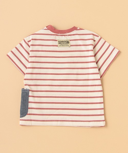 kladskap（クレードスコープ）の「恐竜刺しゅうボーダー半袖Tシャツ（Tシャツ/カットソー・キッズ・オフホワイト/レッド/マスタード/グリーン・90cm/100cm/130cm/110cm/120cm/80ｃｍ）」の14枚目の写真