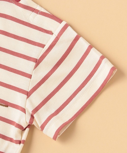 kladskap（クレードスコープ）の「恐竜刺しゅうボーダー半袖Tシャツ（Tシャツ/カットソー・キッズ・オフホワイト/レッド/マスタード/グリーン・90cm/100cm/130cm/110cm/120cm/80ｃｍ）」の12枚目の写真