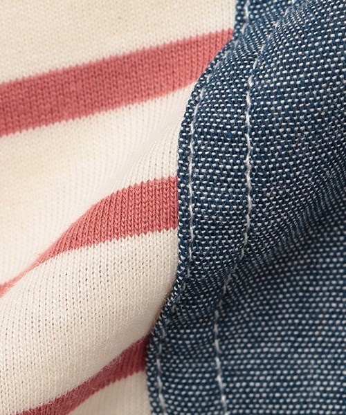 kladskap（クレードスコープ）の「恐竜刺しゅうボーダー半袖Tシャツ（Tシャツ/カットソー・キッズ・オフホワイト/レッド/マスタード/グリーン・90cm/100cm/130cm/110cm/120cm/80ｃｍ）」の9枚目の写真