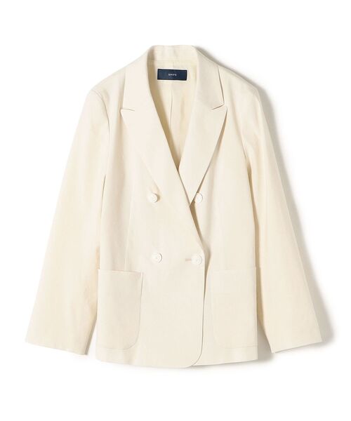 SHIPS（シップス）の「〈UV/吸水速乾/接触冷感〉FUNCTION ダブルジャケット◆（テーラードジャケット・レディース・ネイビー/オフホワイト/グリーン・38/36）」の11枚目の写真