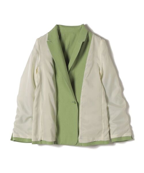 SHIPS（シップス）の「〈UV/吸水速乾/接触冷感〉FUNCTION ダブルジャケット◆（テーラードジャケット・レディース・ネイビー/オフホワイト/グリーン・38/36）」の16枚目の写真