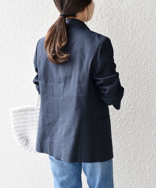 SHIPS（シップス）の「〈UV/吸水速乾/接触冷感〉FUNCTION ダブルジャケット◆（テーラードジャケット・レディース・ネイビー/オフホワイト/グリーン・38/36）」の14枚目の写真