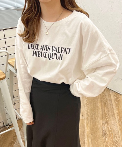 ロゴ刺繍ロンT【ZOZOTOWN限定アイテム】（Tシャツ/カットソー）｜apres