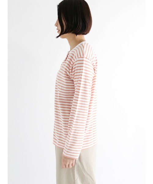 Lugnoncure(ルノンキュール)の「クルーネックボーダーカーディガン(カーディガン/ボレロ・レディース・サックスブルー/オレンジ/ブルー・フリ-)」の10枚目の写真