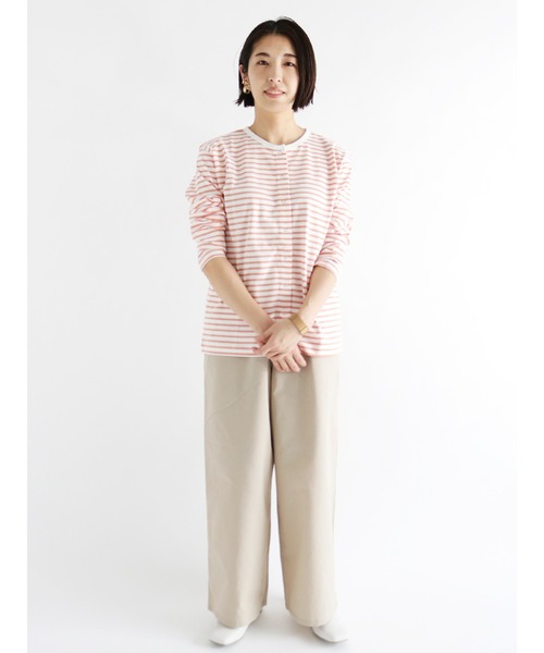 Lugnoncure(ルノンキュール)の「クルーネックボーダーカーディガン(カーディガン/ボレロ・レディース・サックスブルー/オレンジ/ブルー・フリ-)」の11枚目の写真