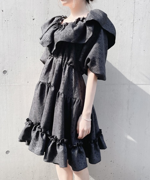 PAIN（ペイン）の「フラワーチェックジャガードドレス（ワンピース・レディース・ホワイト/ブラック・FREE）」の15枚目の写真