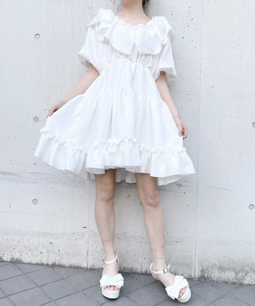 PAIN（ペイン）の「フラワーチェックジャガードドレス（ワンピース・レディース・ホワイト/ブラック・FREE）」の14枚目の写真