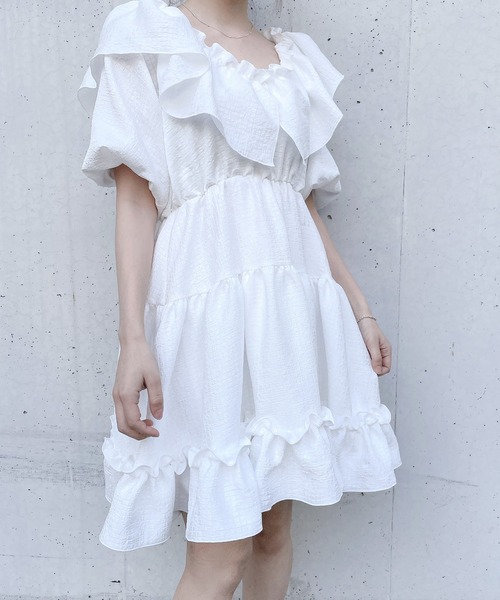 PAIN（ペイン）の「フラワーチェックジャガードドレス（ワンピース・レディース・ホワイト/ブラック・FREE）」の3枚目の写真